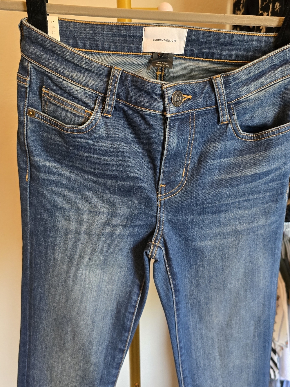 Current/Elliott Women's Blue Mid-Rise Skinny Jeans